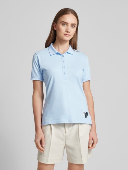 Frieda & Freddies Poloshirt mit Motiv-Print Hellblau 4