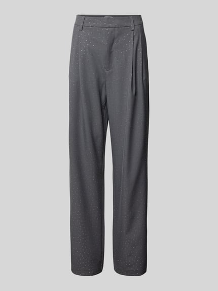 Jake*s Casual Regular fit stoffen broek met siersteentjes Middengrijs - 2