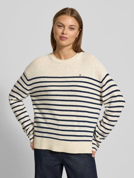 Tommy Hilfiger Regular Fit Strickpullover aus reiner Wolle Sand 4