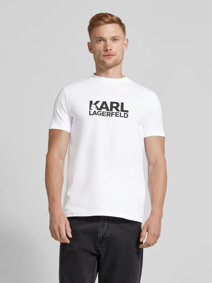 Karl Lagerfeld T-shirt z nadrukiem z logo Biały 4