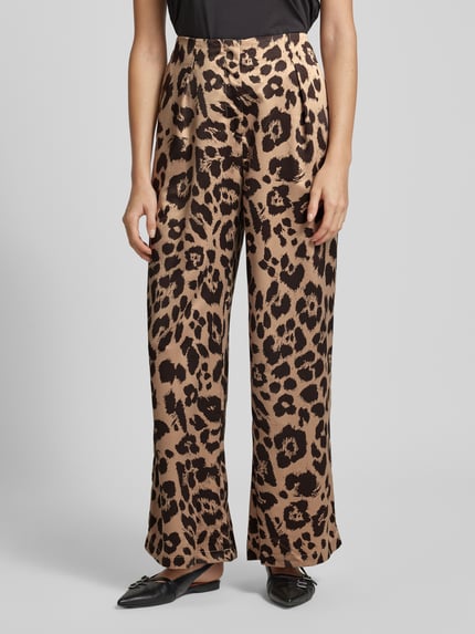 VERO MODA Relaxed Fit Culotte mit Animal-Print Modell 'MERLE' Mittelbraun 4