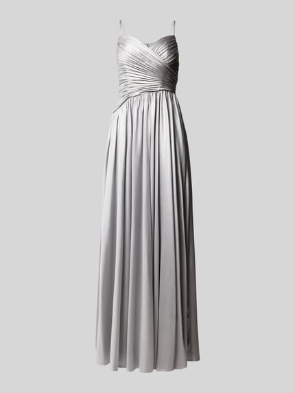 unique Abendkleid mit gelegten Falten Metallic Blue 2