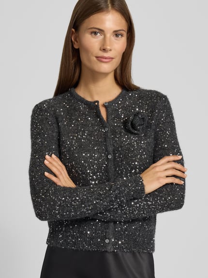 Marella Strickjacke mit Pailletten Modell 'SABA1' Anthrazit 3