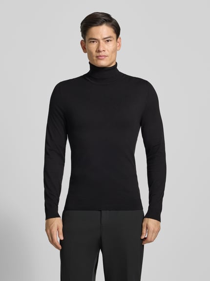 MCNEAL Slim Fit Rollkragenpullover aus Viskose-Mix Black 4