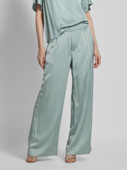 mbyM Wide Leg Stoffhose in Crinkle-Optik Modell 'Asaka' Lind 4