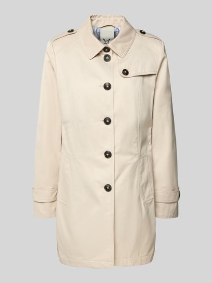 Productfoto, Trenchcoat met mouwriempjes van Fuchs Schmitt in beige, regular fit, reverskraag, knoopsluiting, steekzakken, gladde textuur