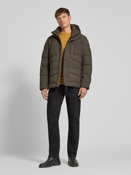 camel active Steppjacke mit Kapuze und Knopfleiste Dunkelbraun 1