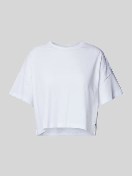 NOISY MAY® Cropped T-Shirt mit Label-Detail Modell 'ALENA' Weiss 2
