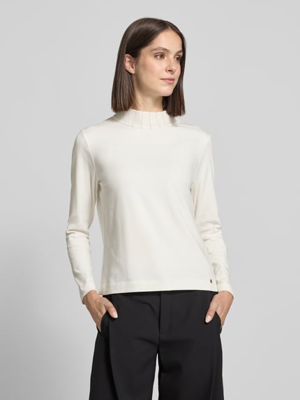 Marc Cain Langarmshirt mit strukturiertem Stehkragen Offwhite 4