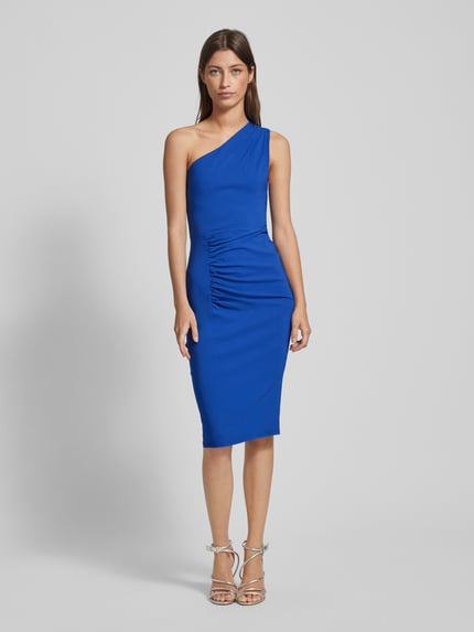 SISTAGLAM Knielanges Cocktailkleid mit One-Shoulder-Träger Royal 4