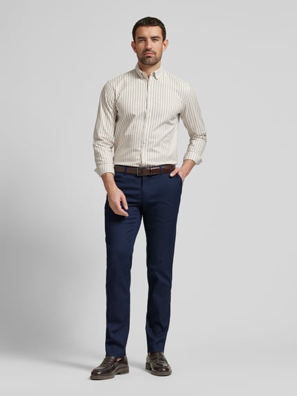Brax Chinosy o kroju slim fit z wpuszczanymi kieszeniami w stylu francuskim model ‘Fabio’ Ciemnoniebieski 1