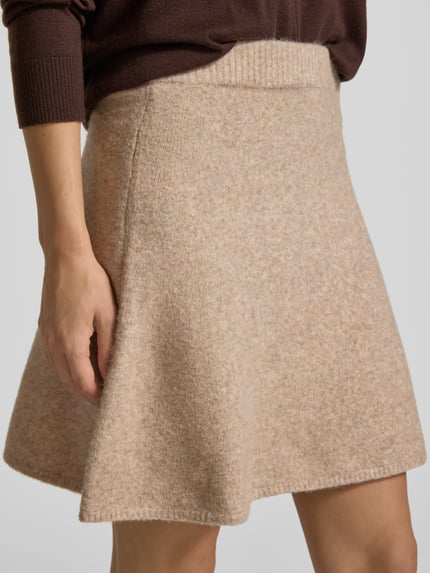 Neo Noir Minirok met wol model 'Gisa' Beige gemêleerd - 3