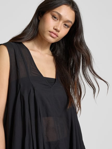 Weekday Mini-jurk met V-hals, model 'Nicki' Zwart - 3