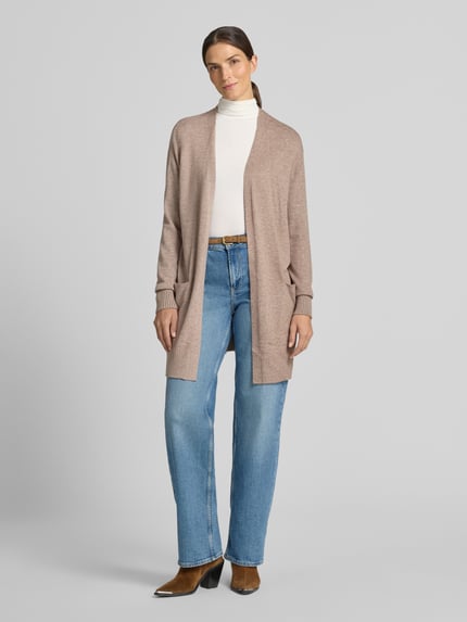 Christian Berg Woman Relaxed Fit Strickjacke aus Viskose-Mix mit Eingrifftaschen Mittelbraun Mel 1