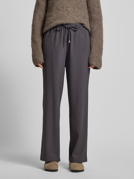 ONLY Baggy fit stoffen broek met elastische band, model 'ISADORA' Antraciet gemêleerd - 4