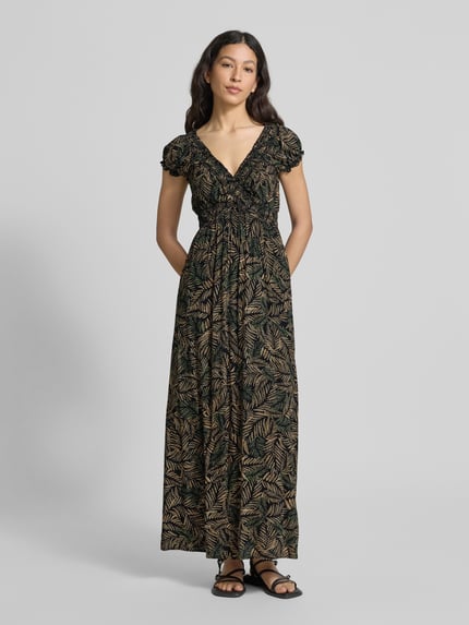 Apricot Maxikleid aus Viskose im Allover-Look Black 4