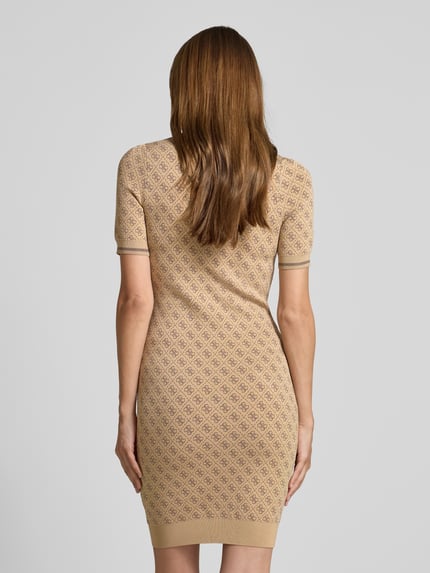 GUESS Mini Strickkleid mit Logo-Muster Modell 'LISE' Sand 5