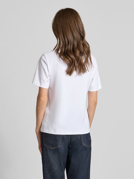 VILA T-Shirt mit Stitching Modell 'NORA' Weiss 5