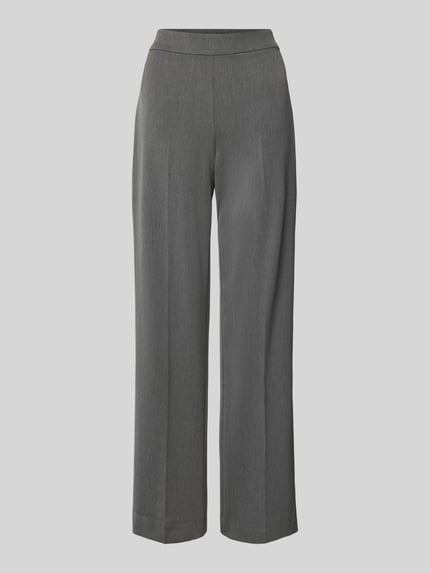 Selected Stoffhose mit weitem Bein und elastischem Bund Dunkelgrau Melange 2
