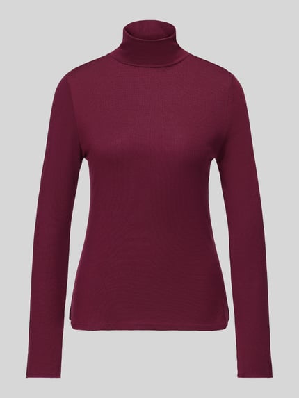 s.Oliver BLACK LABEL Slim Fit Langarmshirt aus Lyocell-Woll-Mix Bordeaux 2