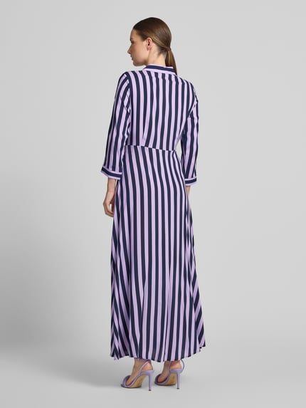 YAS Overhemdjurk van viscose met 3/4-mouw model 'SAVANNA' Marineblauw - 5