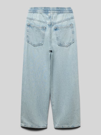 Produktfoto, Jeans aus Baumwoll-Lyocell-Mix mit elastischem Bund von GAP, Relaxed Fit, hellblau, elastischer Bund, Rückansicht, Kinderjeans
