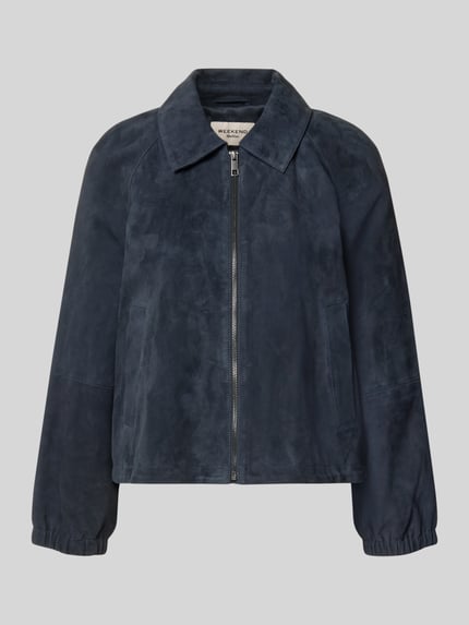 Regular fit leren jack met raglanmouwen model 'ZUPPA' Shop The Look MANNEQUINE