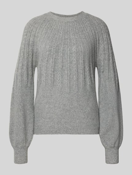 b.young Gebreide pullover met ribboorden, model 'Magge' Middengrijs - 2