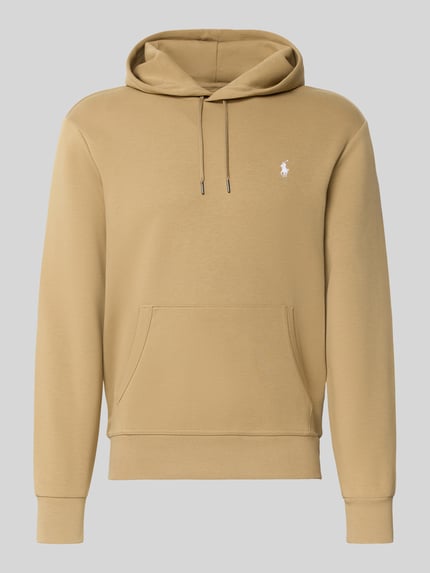 Produktfoto, regular fit hoodie uit katoenmix van Polo Ralph Lauren in effen beige met zachte textuur, heren hoodie