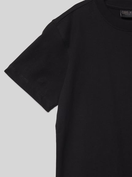 Cars Jeans T-Shirt mit geripptem Rundhalsausschnitt Black 2