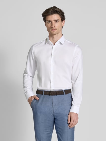 Jake*s Slim Fit Business-Hemd mit Knopfleiste Weiss 4