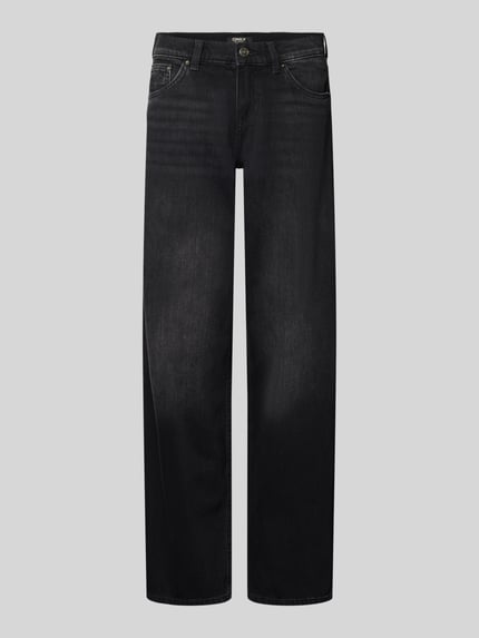 Produktfoto, schwarze Wide & Loose Fit Jeans aus reiner Baumwolle Modell 'BRENDA' von ONLY, Damen Wide & Loose Fit Jeans von ONLY