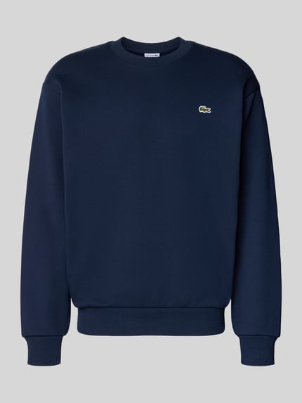 Produktfoto, Regular Fit Sweatshirt aus Baumwoll-Mix von Lacoste in Dunkelblau, glatte Oberfläche, elastische Bündchen, Herren Sweatshirt von Lacoste.