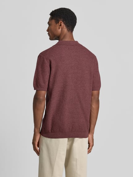 Jake*s Studio Men Regular Fit Poloshirt in Strick-Optik Bordeaux 5