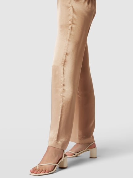 MM by Max Mara Broek in glanzende look, model 'FISCHIO' Goud gemêleerd - 3