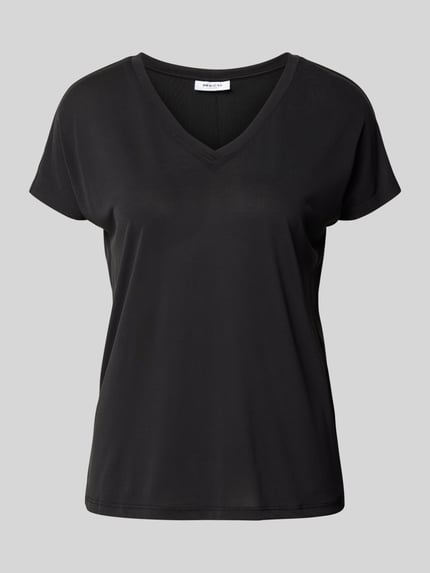 MSCH Copenhagen T-shirt z dekoltem w serek model 'Fenya' Czarny 2