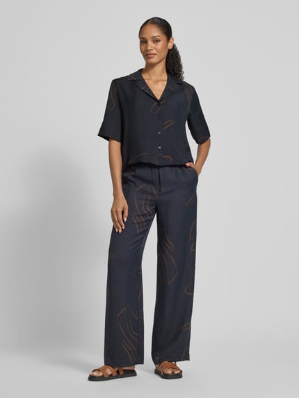 someday. Broek van viscosemix met elastische band, model 'Cevil nature' Donkerblauw - 1