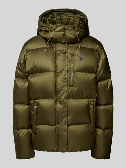 Polo Ralph Lauren Daunenjacke mit verdecktem Reißverschluss und Eingrifftaschen Oliv 2