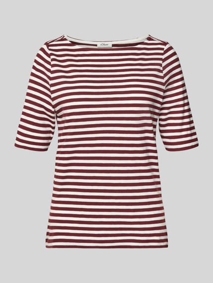 s.Oliver RED LABEL slim fit T-shirt van puur katoen Bordeaux - 2