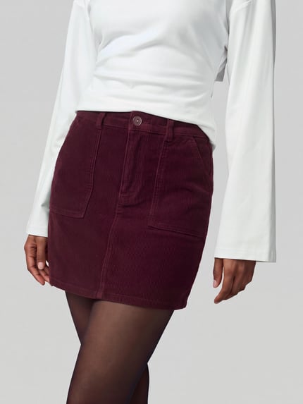 ONLY Minirock mit aufgesetzten Taschen Bordeaux 3