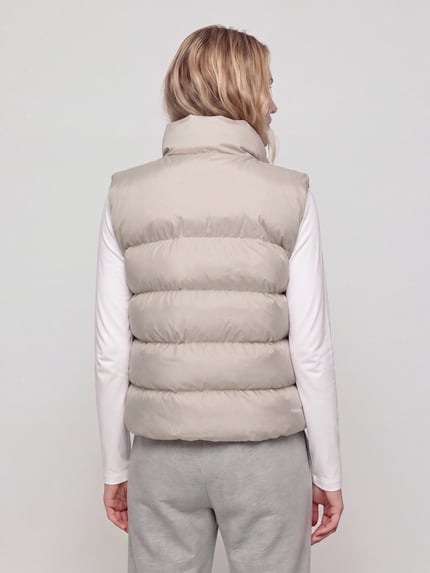 Nike Steppweste mit hohem Stehkragen Beige 5