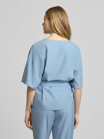MOS MOSH Bluzka o kroju relaxed fit z mieszanka wiskozy Model 'Rikas' Jasnoniebieski melanż 5