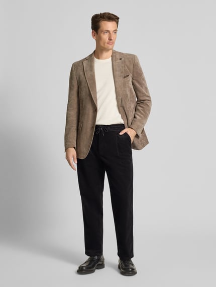 MCNEAL Regular fit corduroy broek met tunnelkoord Zwart - 1