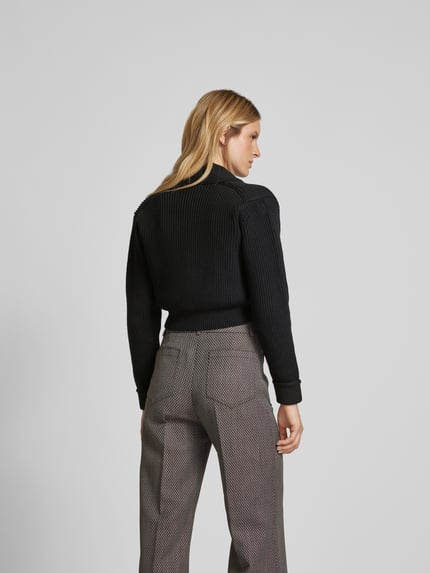Victoria Beckham Gebreid jack van scheerwolmix BLACK - 5