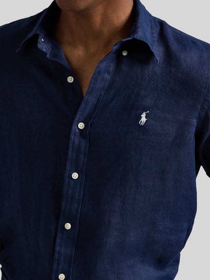 Polo Ralph Lauren relaxed fit vrijetijdsoverhemd van puur linnen Marineblauw - 3