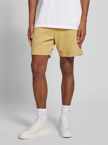 Mazine Regular Fit Sweatshorts mit Label-Detail GELB 4