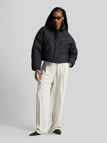 Polo Ralph Lauren boxy fit gewatteerd jack met gestikt logo Zwart - 1