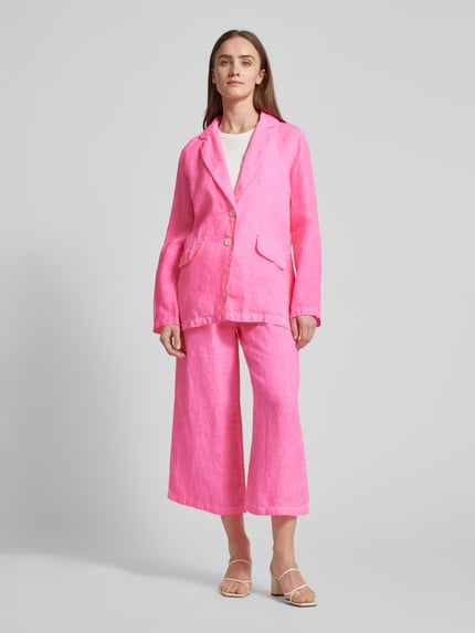 Emily Van den Bergh Leinenblazer mit Pattentaschen Neon Pink 1