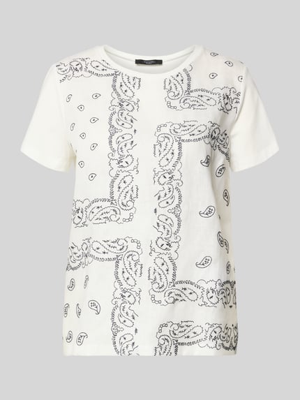 Weekend Max Mara regular fit T-shirt van mix van katoen en linnen model 'GENIO' Wit - 2