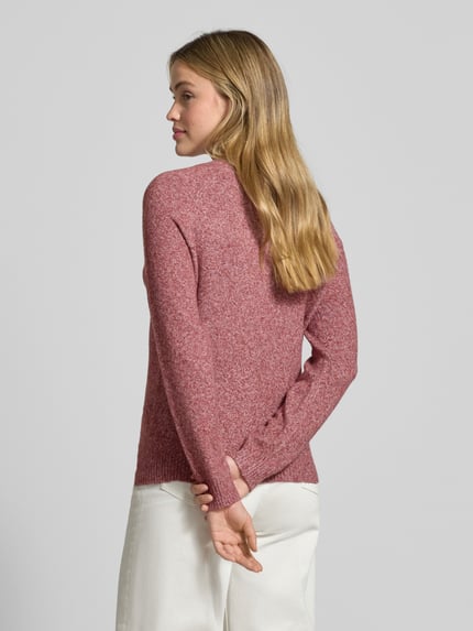VERO MODA Regular Fit Pullover mit Rippbündchen Modell 'DOFFY' Rostrot Melange 5